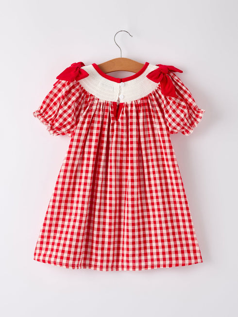 red-cherry-bow-plaid-smocking-embroidery-girls-dress Rylee Faith Designs - Sophia's Style-2